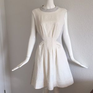 Thakoon Addition gray white pleated  dress